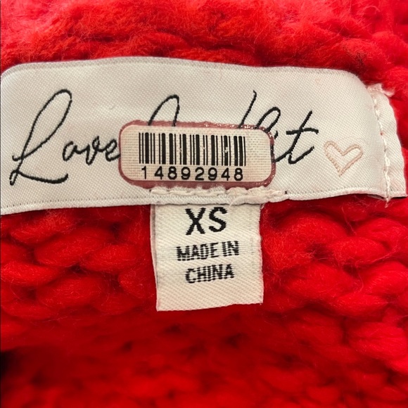 Love, Whit by Whitney Port Chunky Sweater in Red, XS - Picture 3 of 11